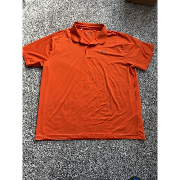 Under Armour The Performance Short Sleeve Polo Solid‎ Orange 2XL Shirt Men's - Picture 3 of 6
